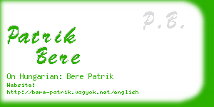 patrik bere business card